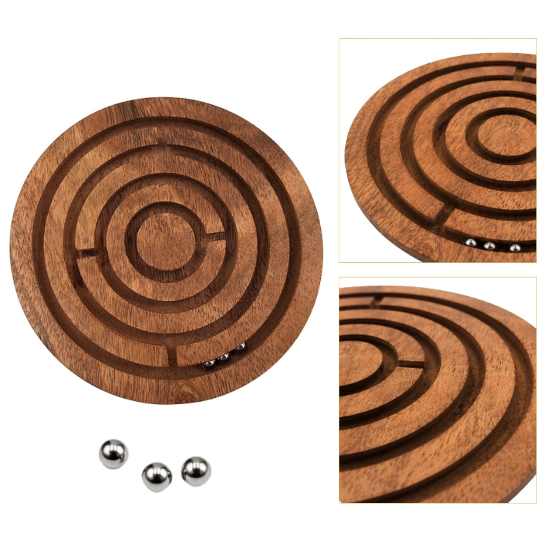 Wooden Logic and Dexterity Game, Balls in a Maze - DNU-005