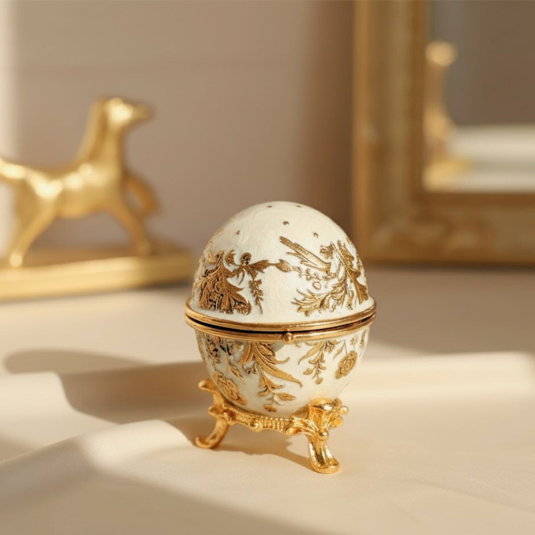 Exclusive Metal Fabergé Egg Trinket Box with Crystals - B0794-00
