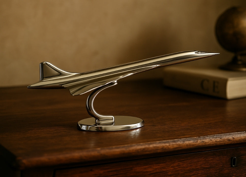 Metal Concorde airplane model - aviation icon - CON