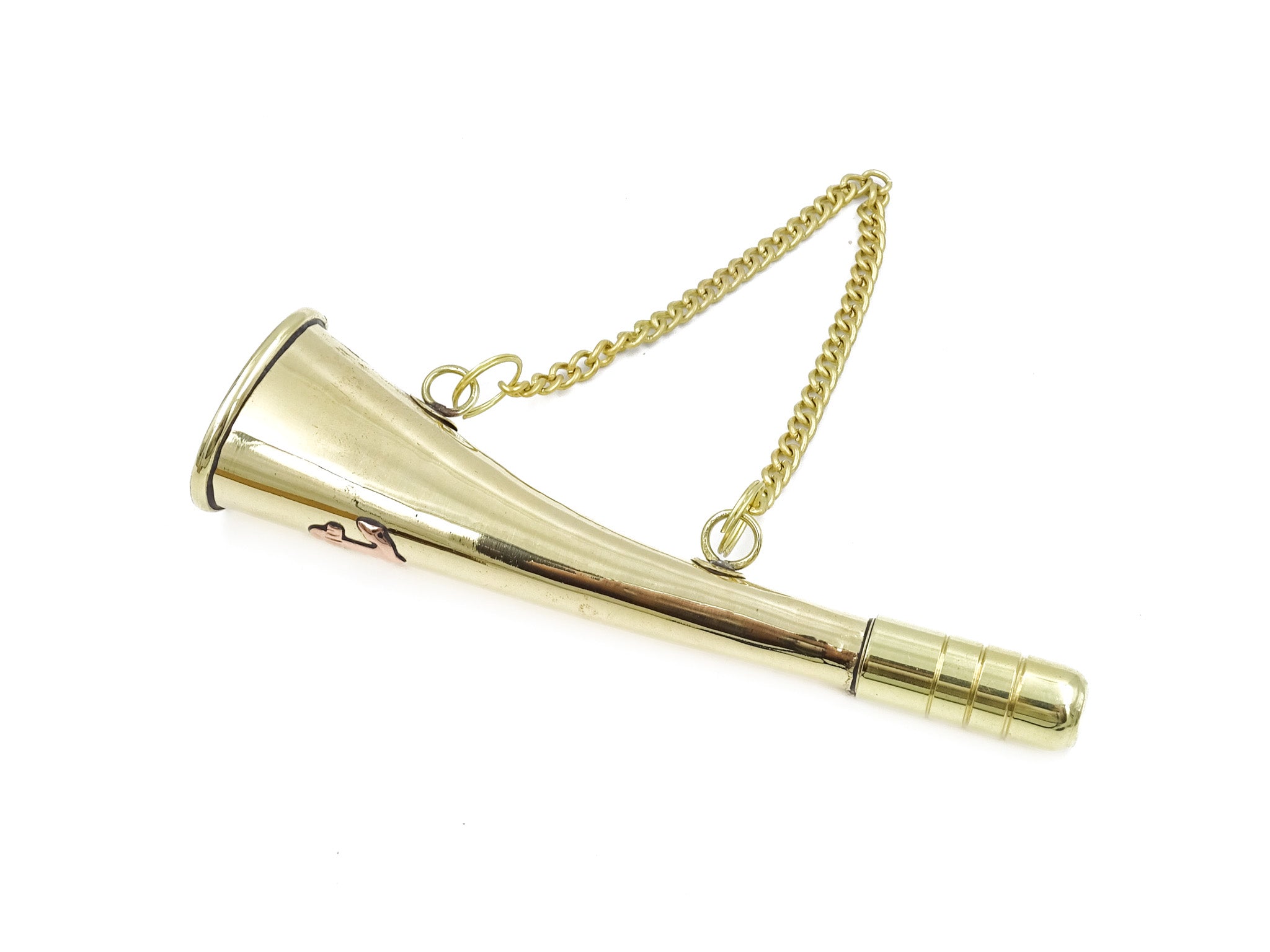 Small Brass Signal Horn with Chain - Fog Horn MIW135