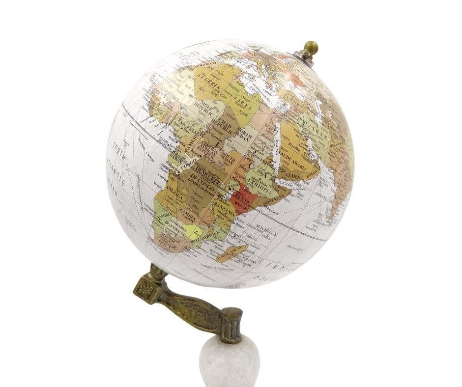 Voyager Decorative Globe on a Marble and Wooden Base – GLB-108