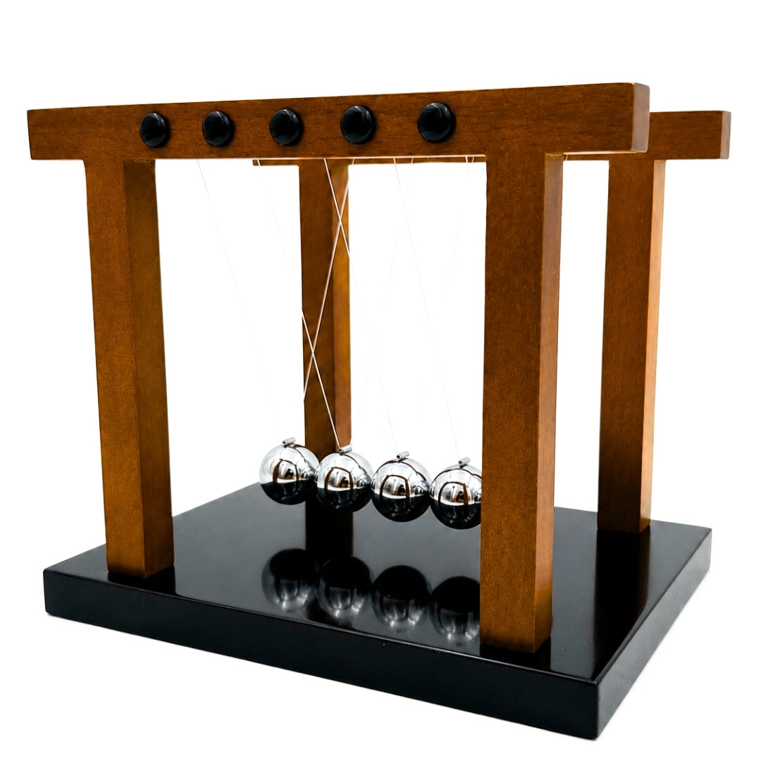 Elegant Large Premium Newton's Cradle on a Wooden Base - YG1300F