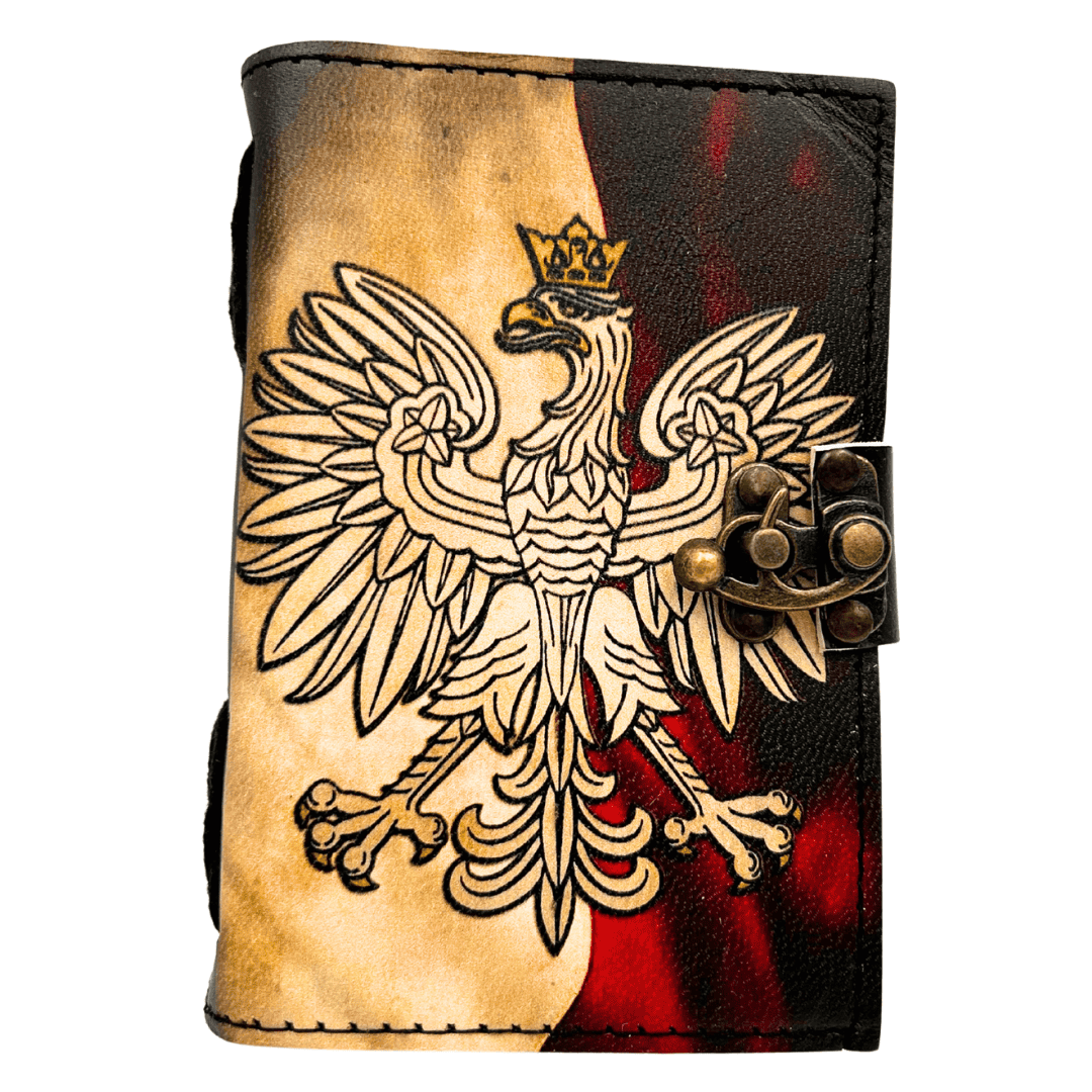 Leather Notebook Polish Eagle Patriotic Diary - 200 pages - AH13