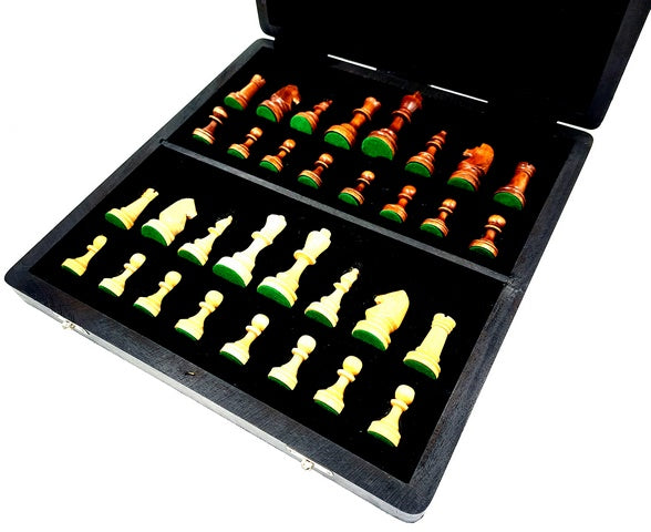 Wood and Metal Chess Set 33x33cm - G334B