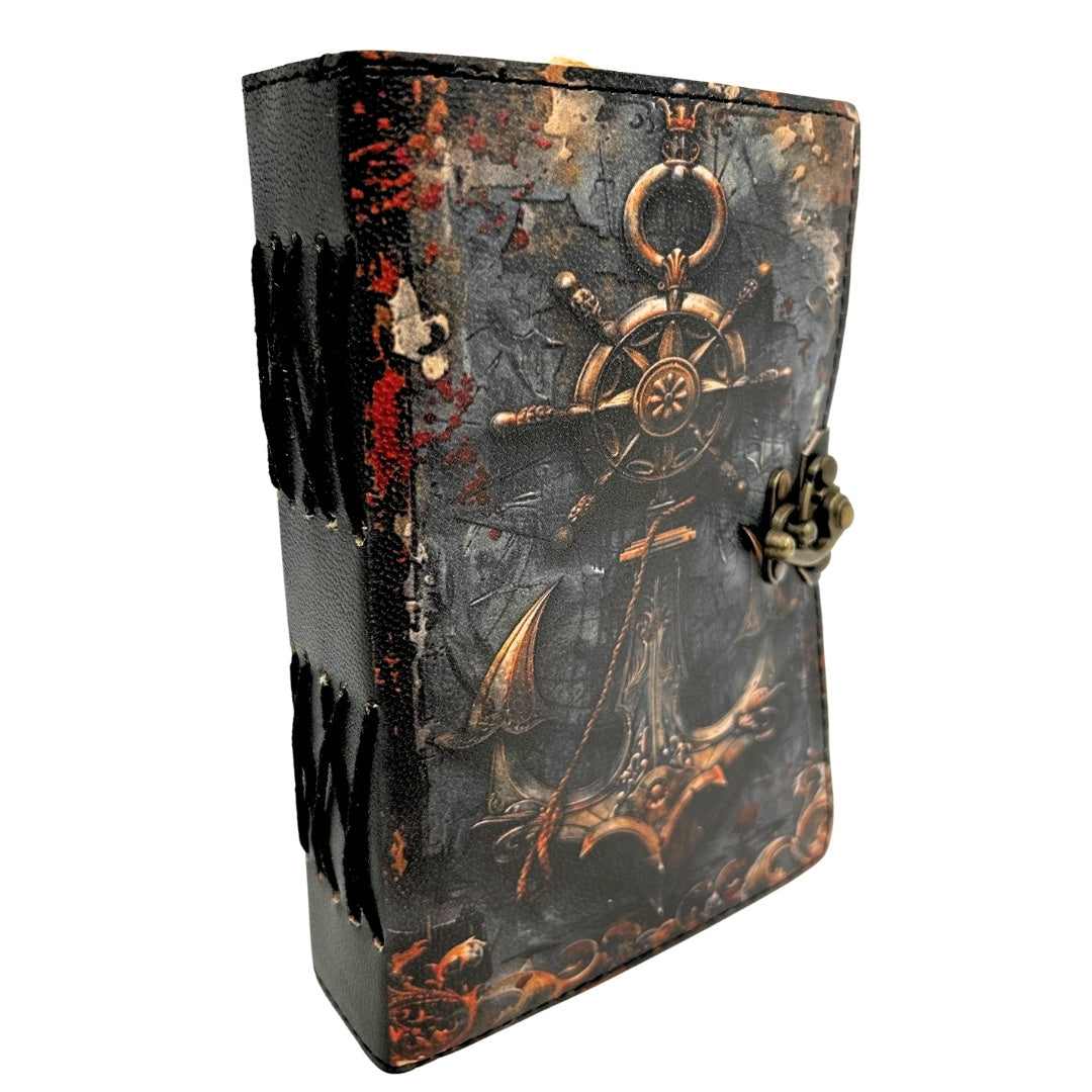Retro Nautical Leather Notebook 200 Pages - H110