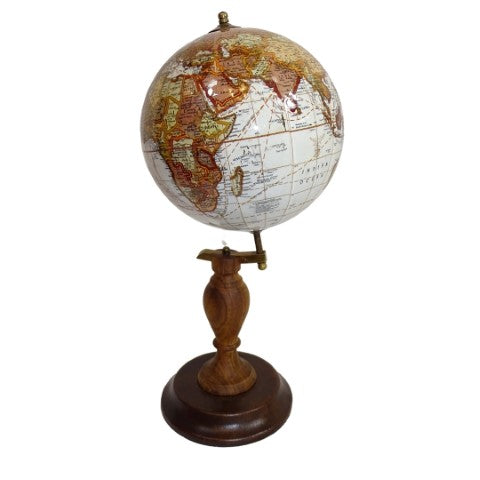 Elegant decorative globe on a wooden base - World GLB-0096B