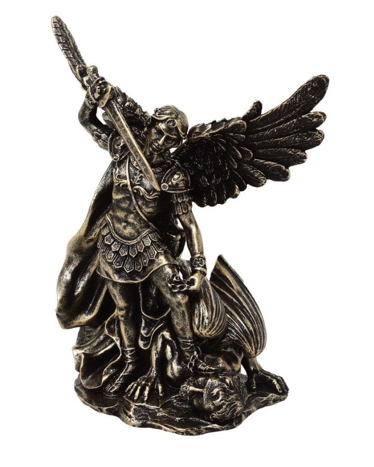 Figurine of Saint Michael Fighting the Dragon - Polyresin - MC-23146