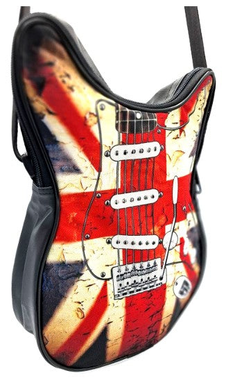 Guitar-Shaped Shoulder Bag – British Flag – Gift for a Music Fan - RBG-008