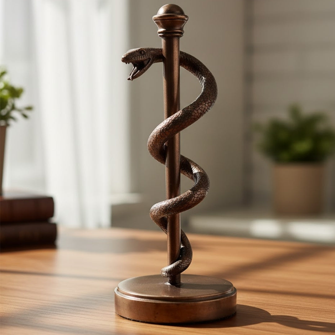 Rod of Asclepius Figurine Gift for a Doctor or Medic - 30 cm Resin - MC-9634