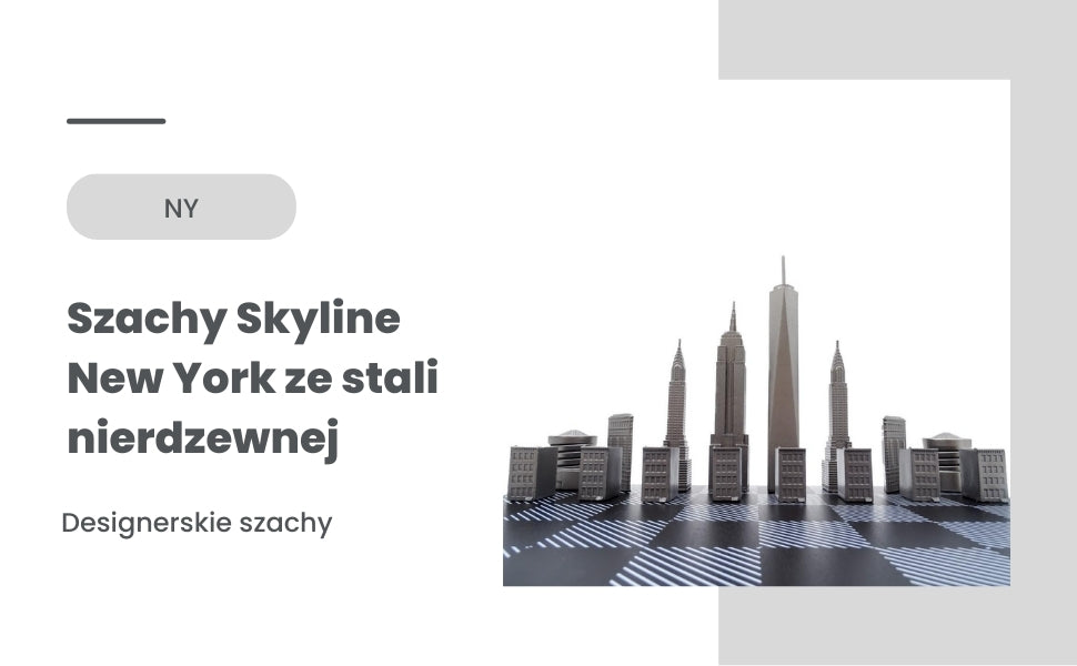 Designer Skyline New York Chess Set in Stainless Steel – NY