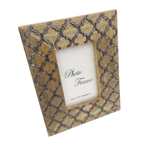 Wooden Photo Frame - Moroccan Clover - A-1133 - Photo size 15 x 10 cm