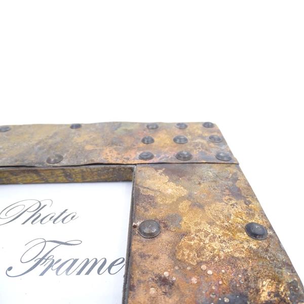 Wooden Photo Frame Covered with Metal Sheet - A-1106 - photo size 10x10cm