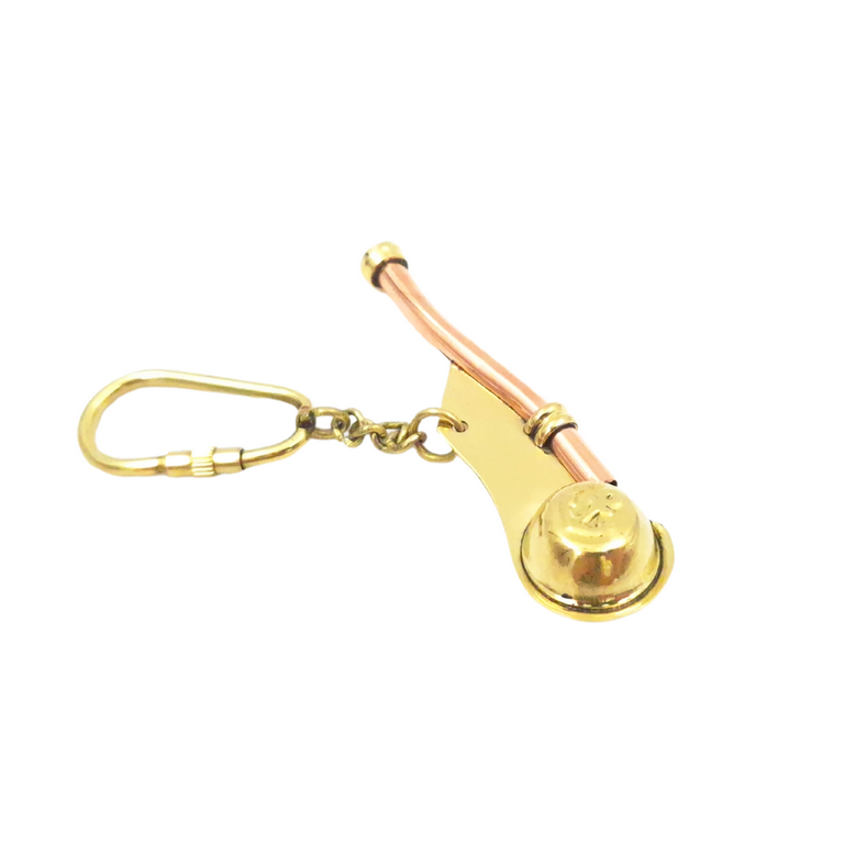 Brass Boatswain's Whistle Keychain - KRT28B