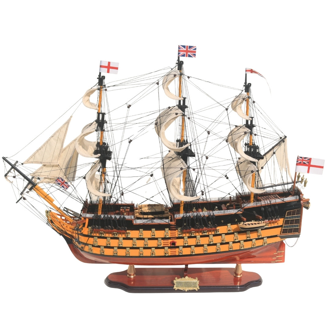 Assembled 80cm HMS Victory sailing ship model with the option of personalization by engraving - Exclusive gift decoration, handmade from exotic wood, high quality and attention to detail