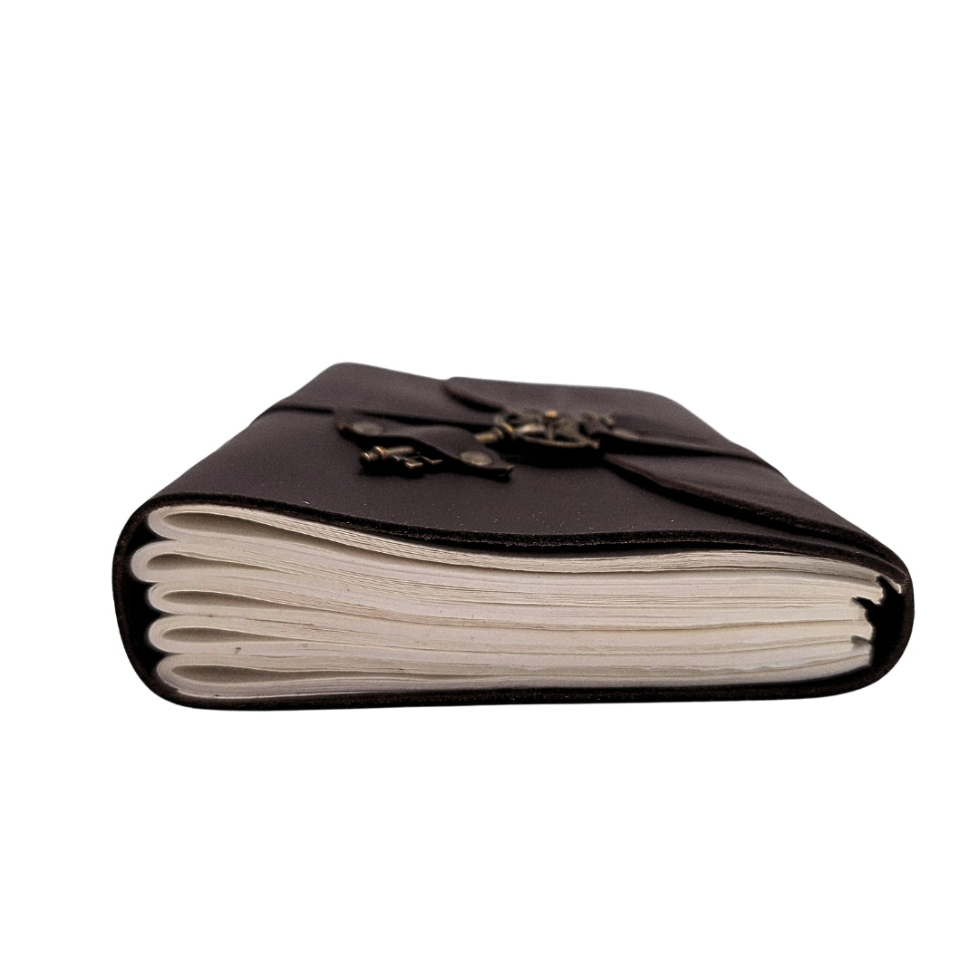 Retro Leather Notebook with Compass Rose 200 Pages - Gift for a Sailor - AH03