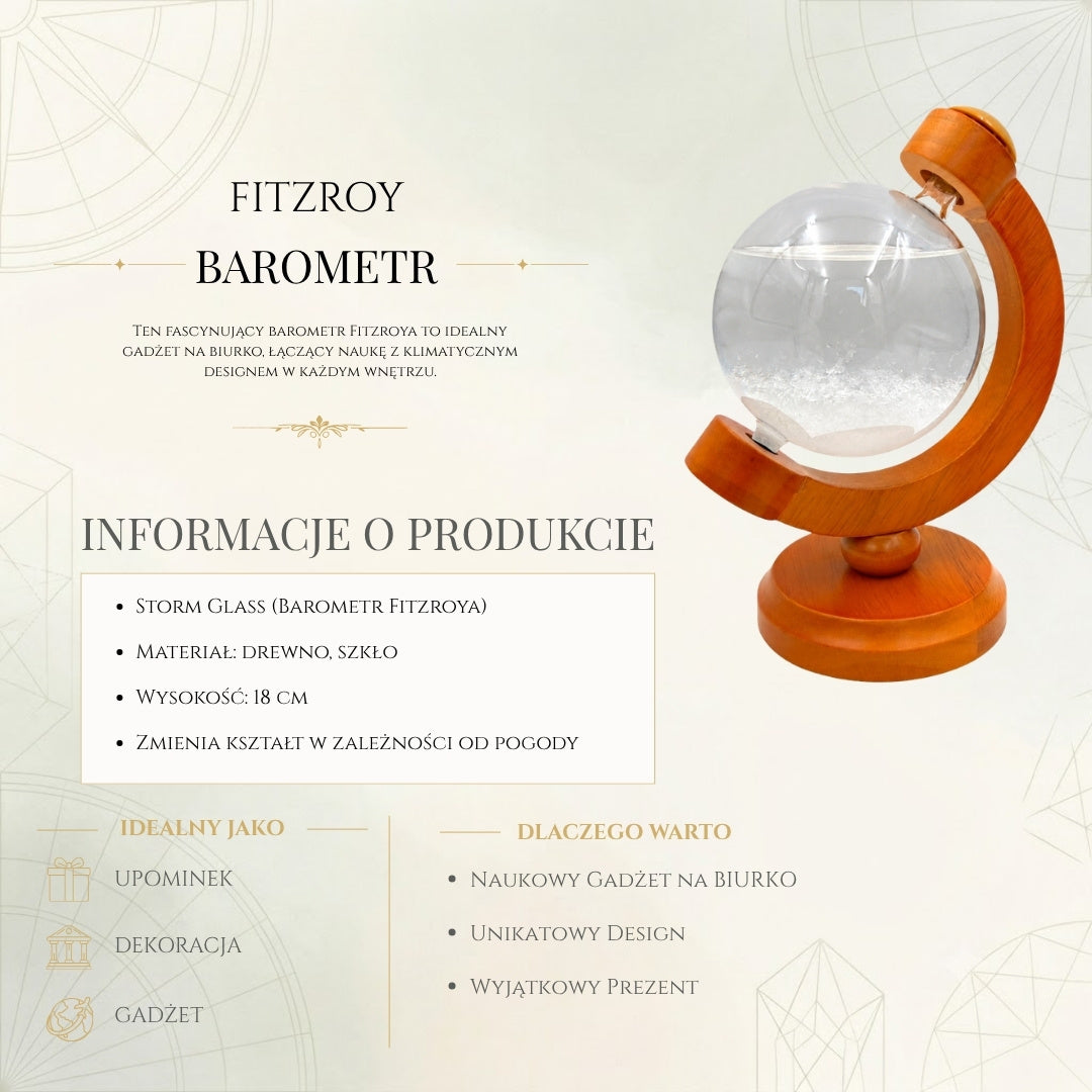 Fitzroy Storm Glass Globe Barometer - Desk Decoration Gadget - BAW11003