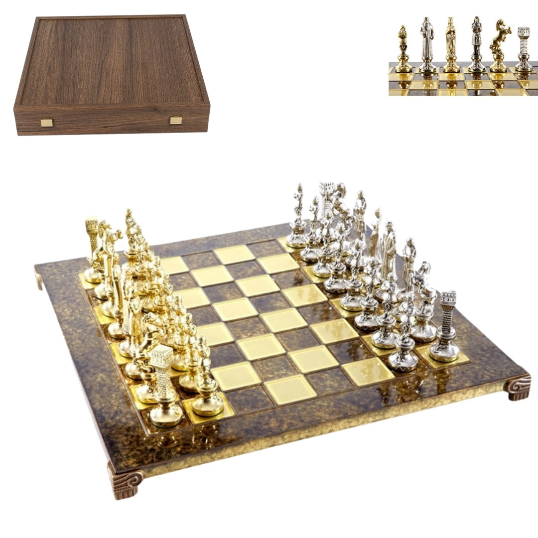 Large Exclusive Chess Set – 36x36 cm – Gold and Silver - Renaissance S9BRGS