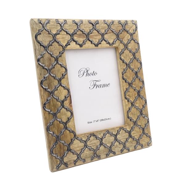 Wooden Photo Frame - A-1155- Moroccan Clover - photo size 13 x 18cm
