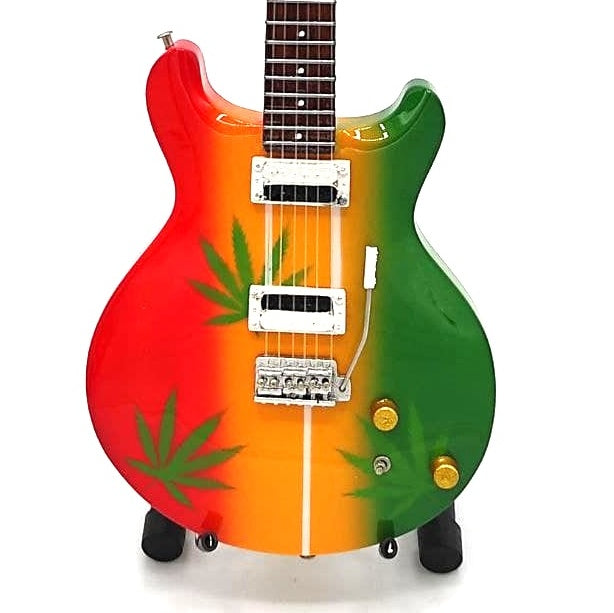 Mini guitar in the style of Bob Marley Tribute Ganja MGT-0468