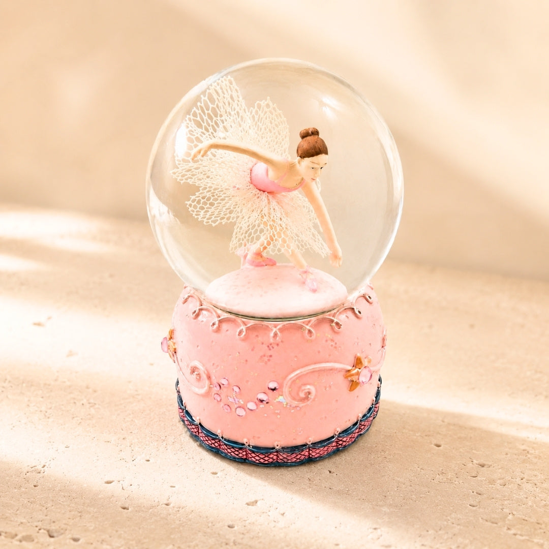 Music Box with Dancing Ballerina in a Glass Globe 12cm - MG-19016