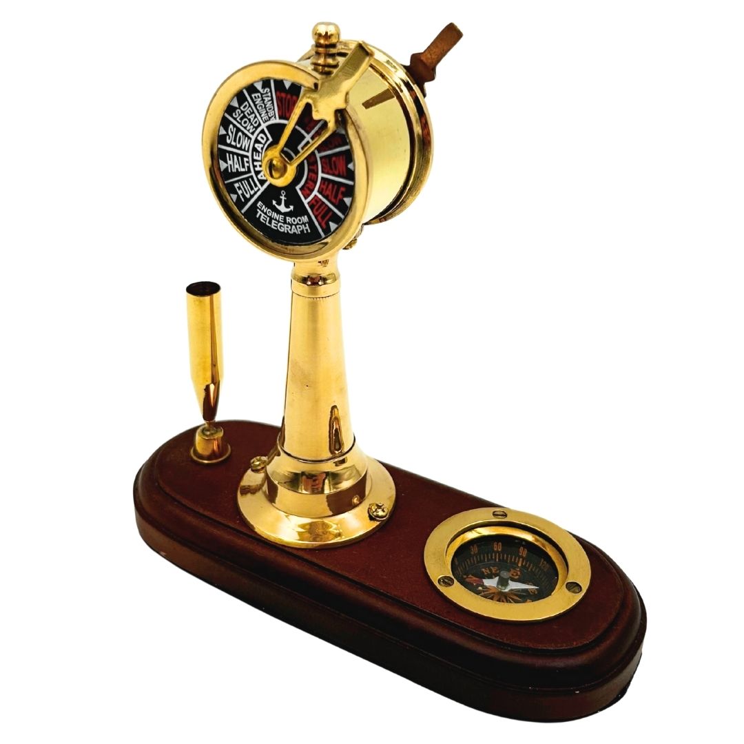 Elegant Desk Set – Engine Order Telegraph, Compass, Pen Holder – TT018