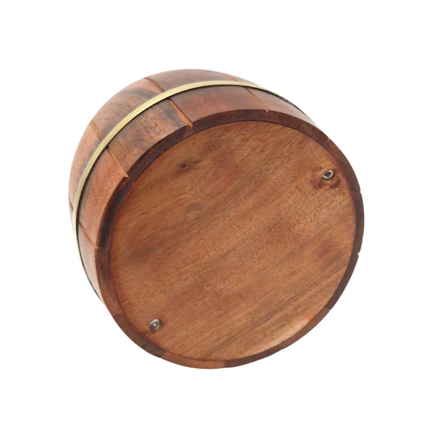 Large Wooden Barrel Money Box – Opening, Retro - DNU-002
