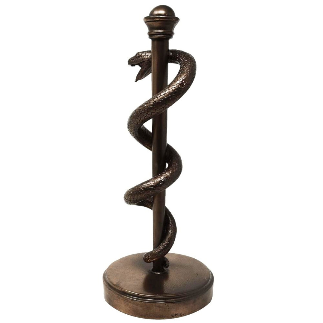 Rod of Asclepius Figurine Gift for a Doctor or Medic - 30 cm Resin - MC-9634