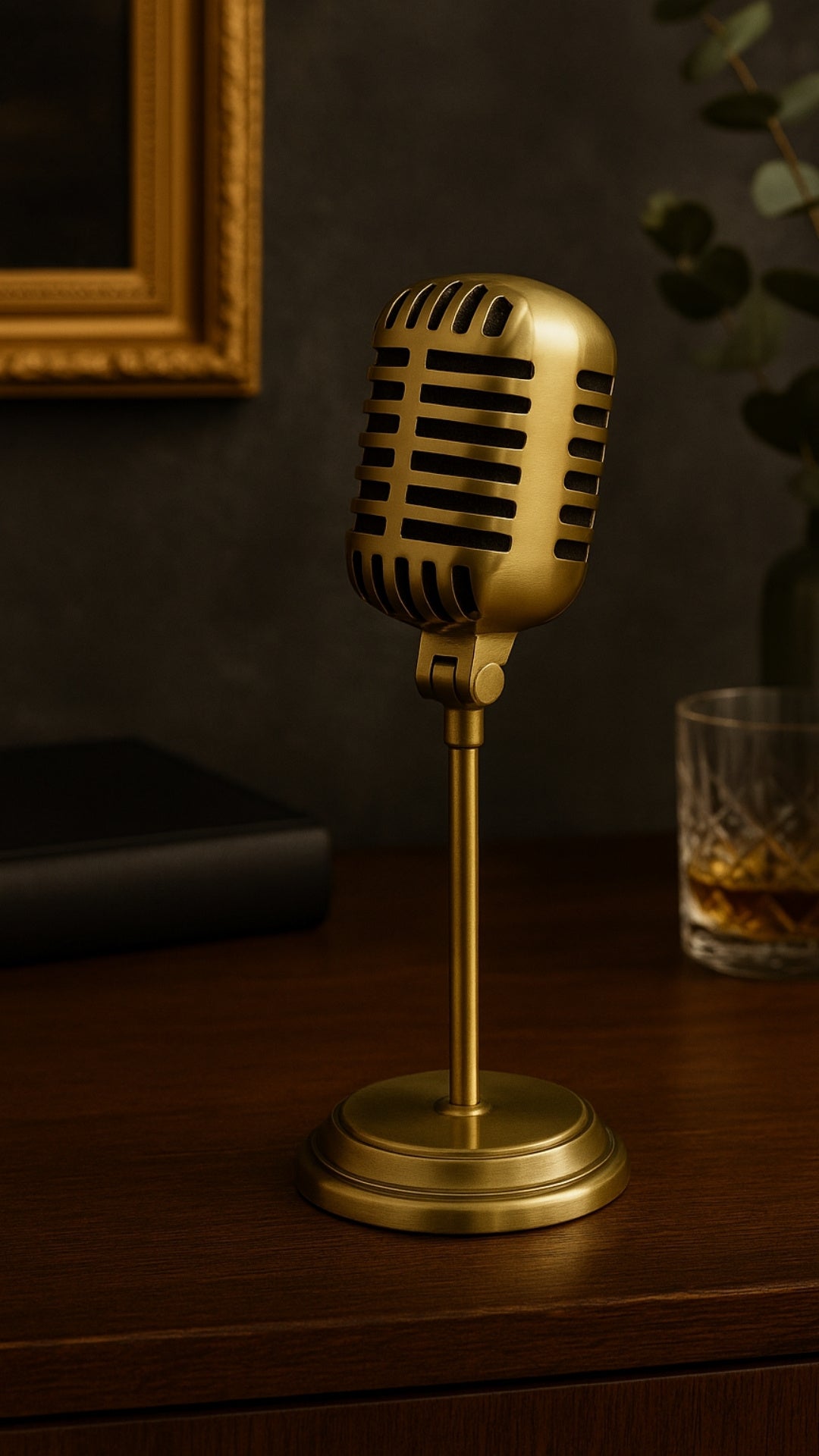Retro microphone statuette - 92715B