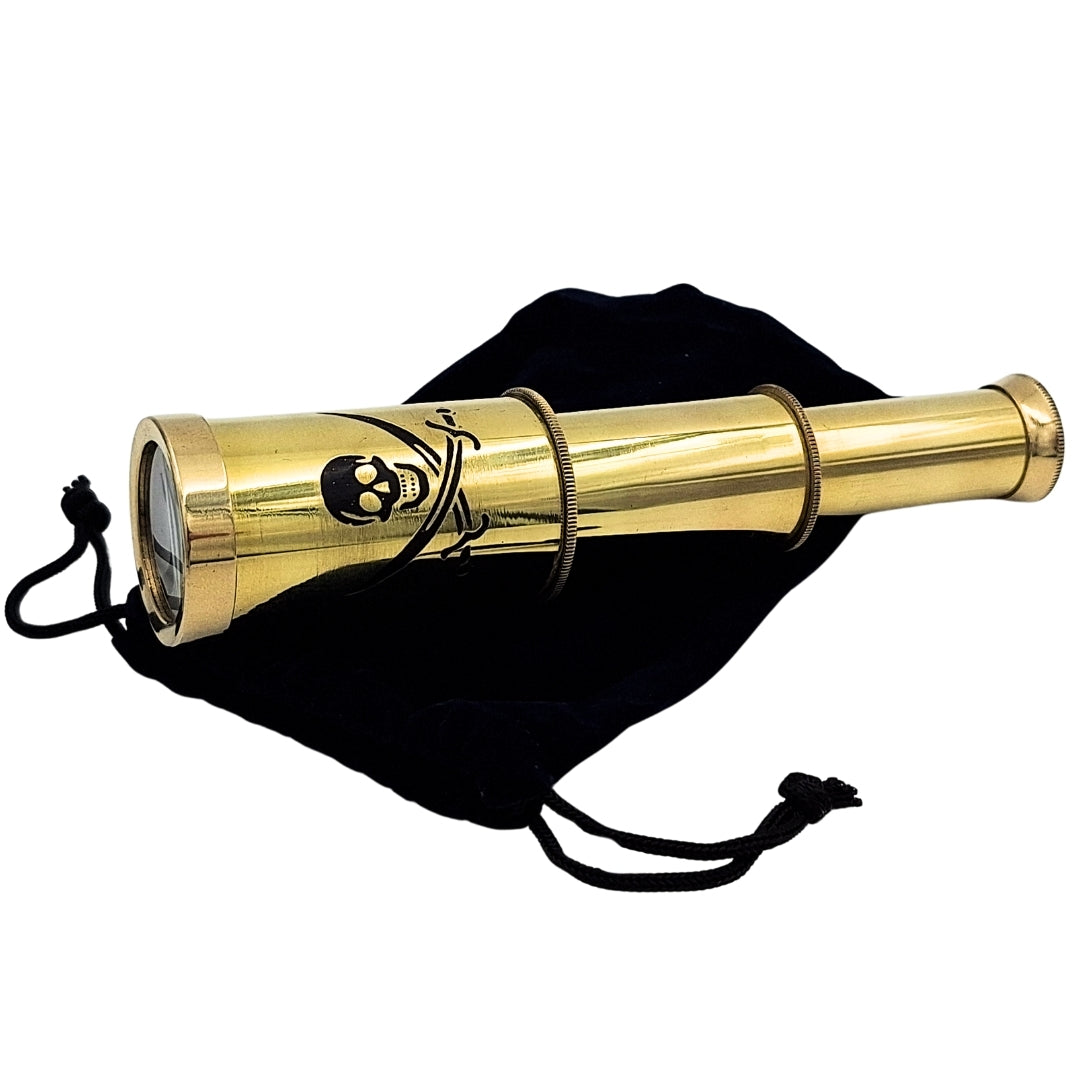 Pirate spyglass – spyglass for a pirate – folding spyglass with emblem