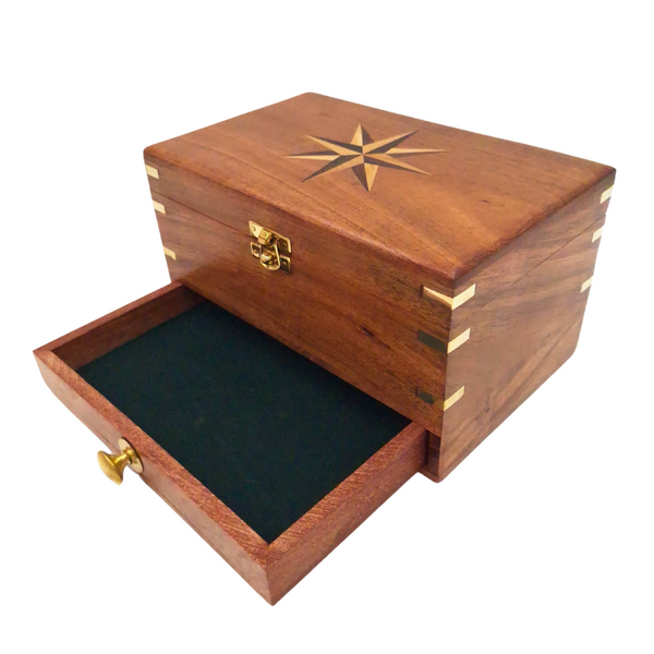 Large Wooden Jewelry Box – Organizer with Mirror - DNU-022