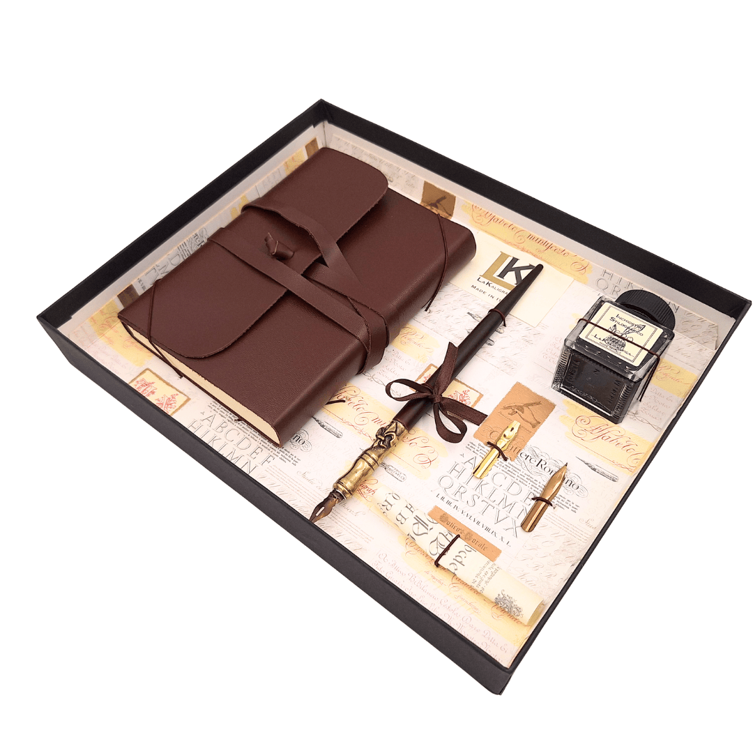 Exclusive Calligraphy Set with Notebook - Pen + 3 Nibs + Inkwell - 5006