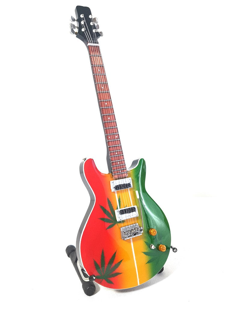 Mini guitar in the style of Bob Marley Tribute Ganja MGT-0468