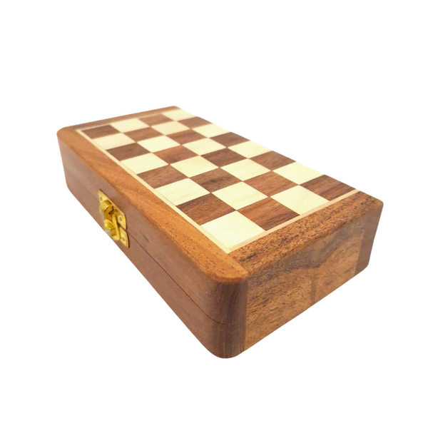 Magnetic Wooden Chess Set 17x17cm - Folding - DNU-025