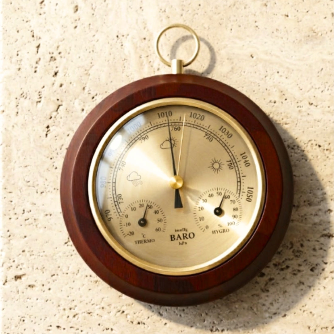 3-in-1 Weather Station Thermometer Barometer Hygrometer Round - YG386
