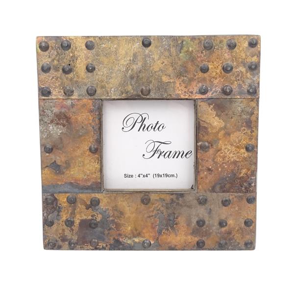 Wooden Photo Frame Covered with Metal Sheet - A-1106 - photo size 10x10cm