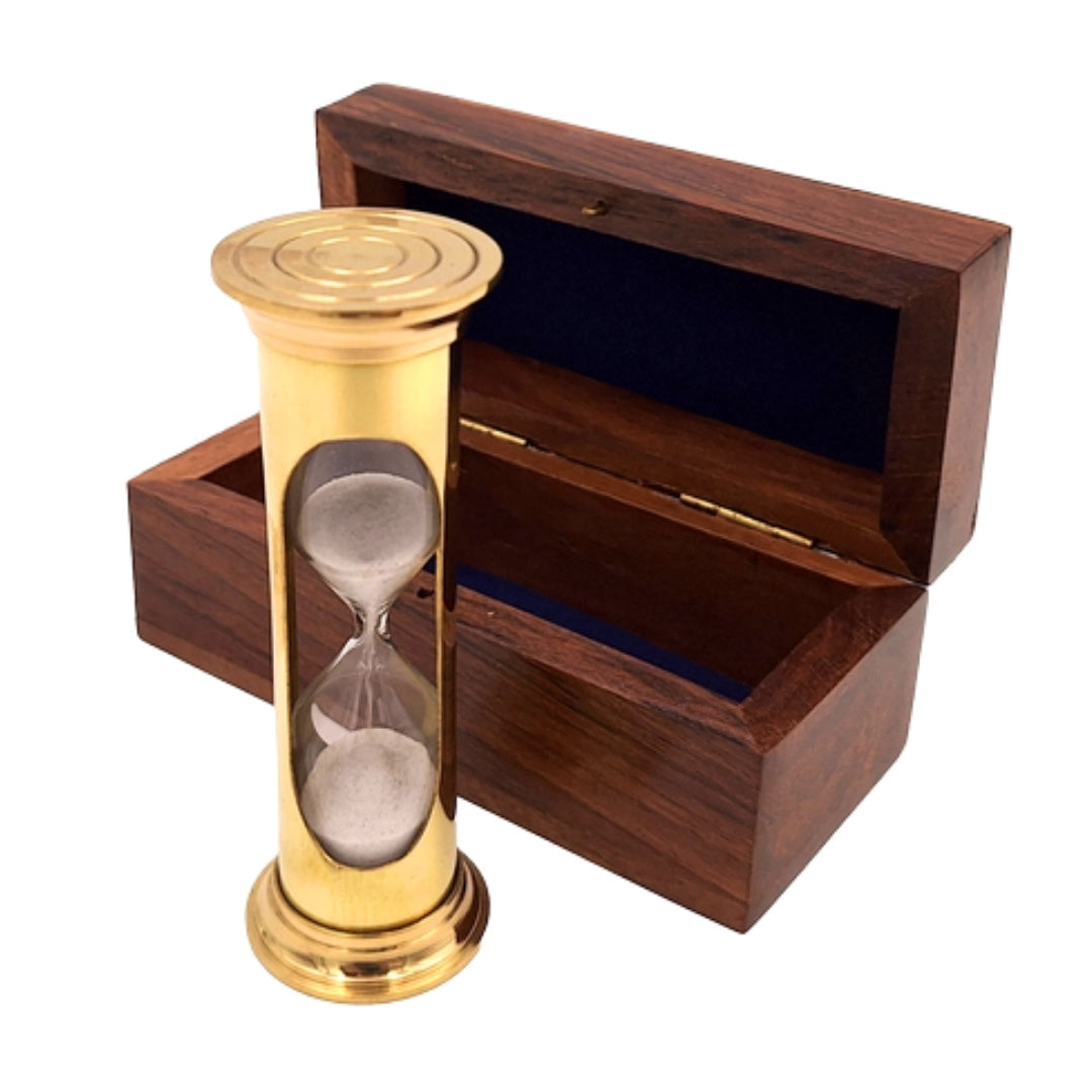 Sand hourglass in a wooden box, 3 minutes - ROUND STP99