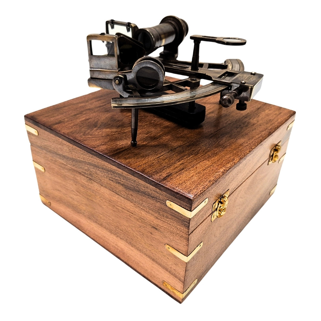 Brass Sextant in a Wooden Box – Replica - NC1517