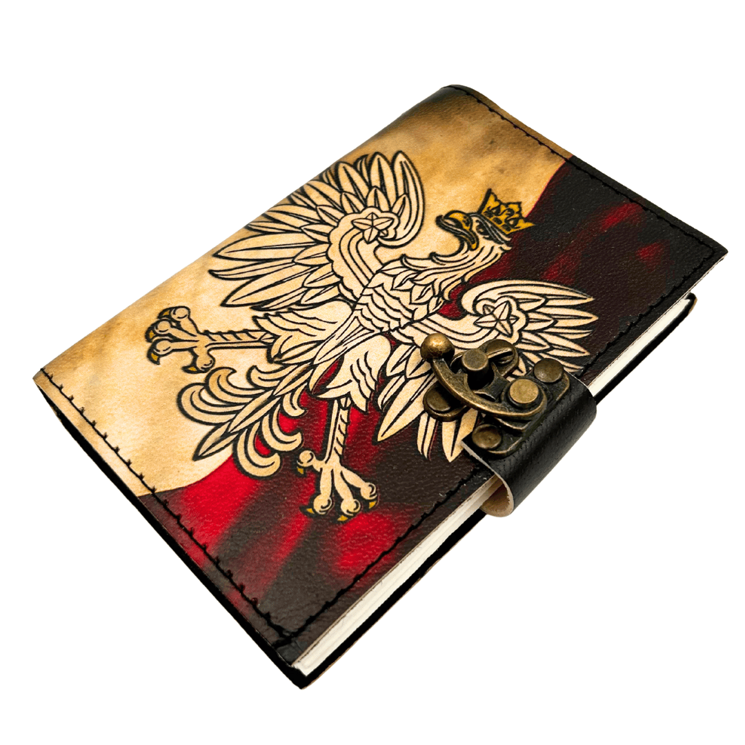 Leather Notebook Polish Eagle Patriotic Diary - 200 pages - AH13
