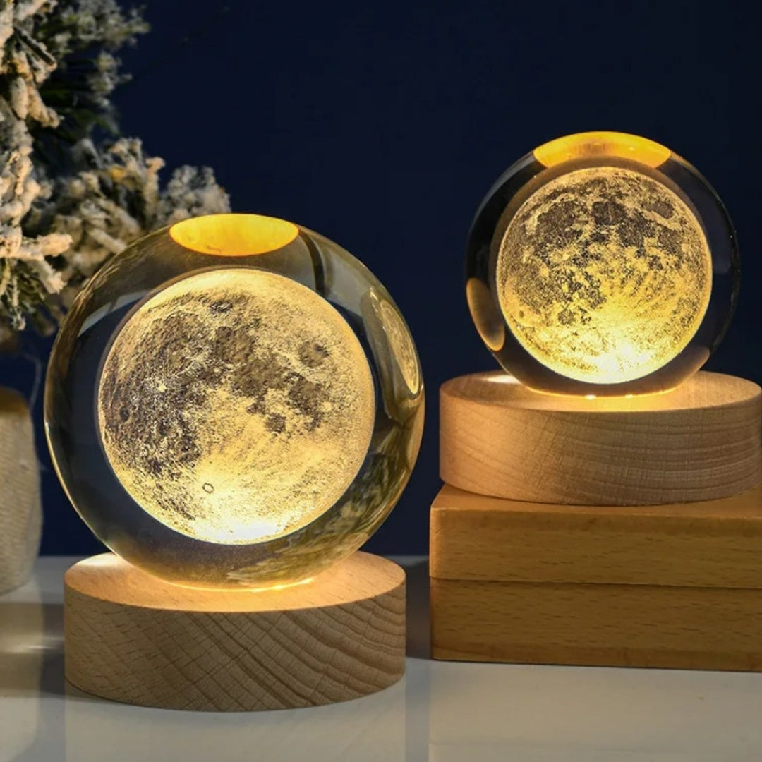 3D Glass Moon Sphere - LED USB Night Light - Desk Gadget
- KKS