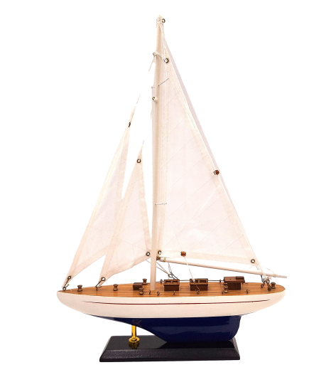 Wooden Yacht Model, Height 42cm – M1