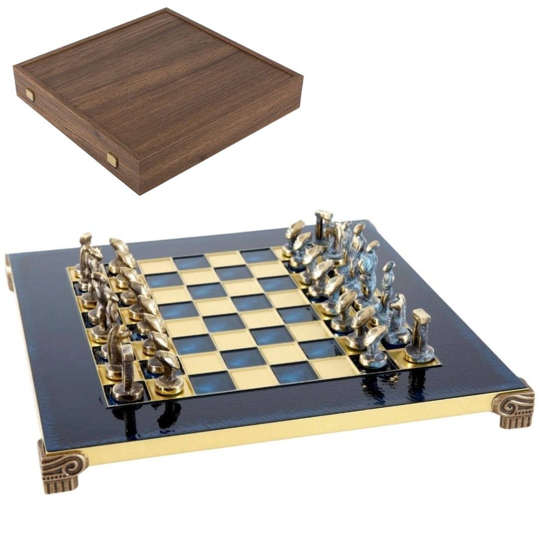 Luxury Cycladic Metal Chess Set 28x28cm - S22B
