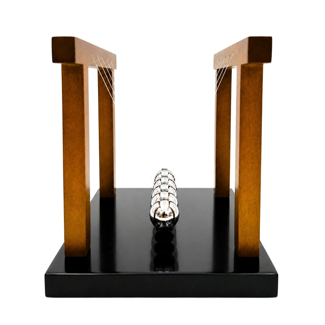 Elegant Large Premium Newton's Cradle on a Wooden Base - YG1300F