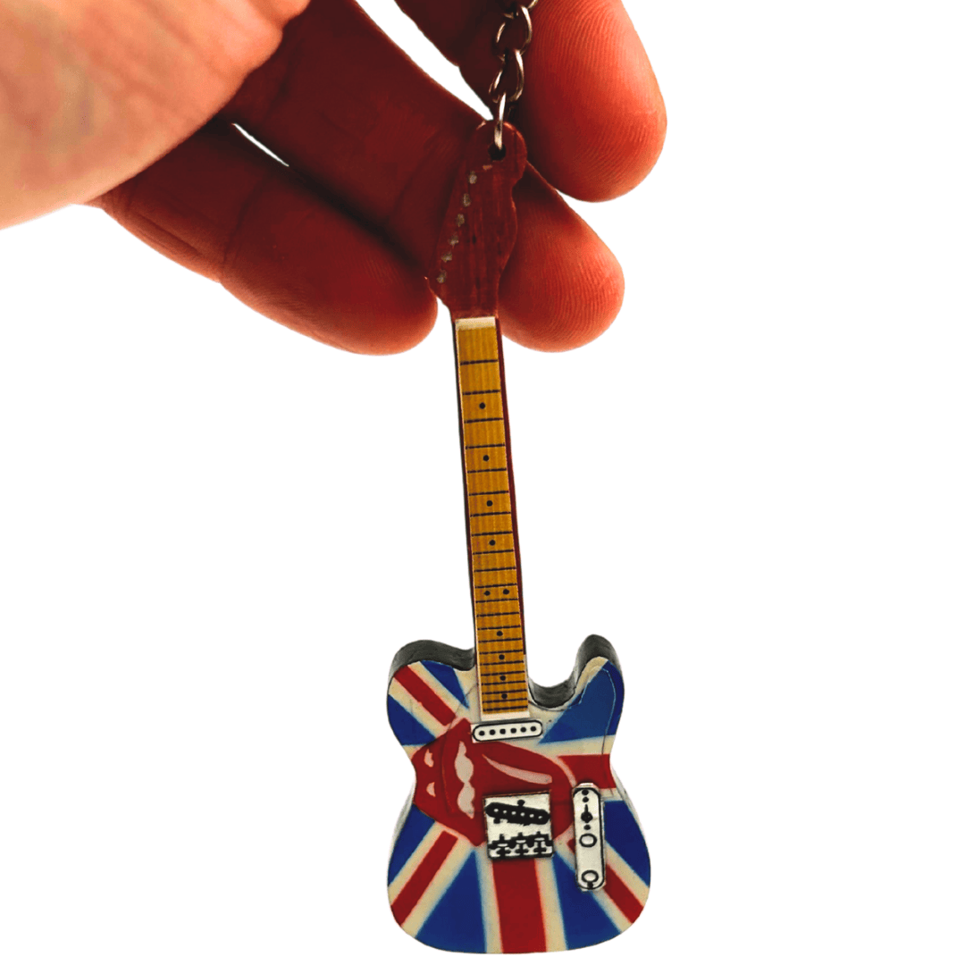 Wooden Guitar Keychain The Rolling Stones - EGK-1594