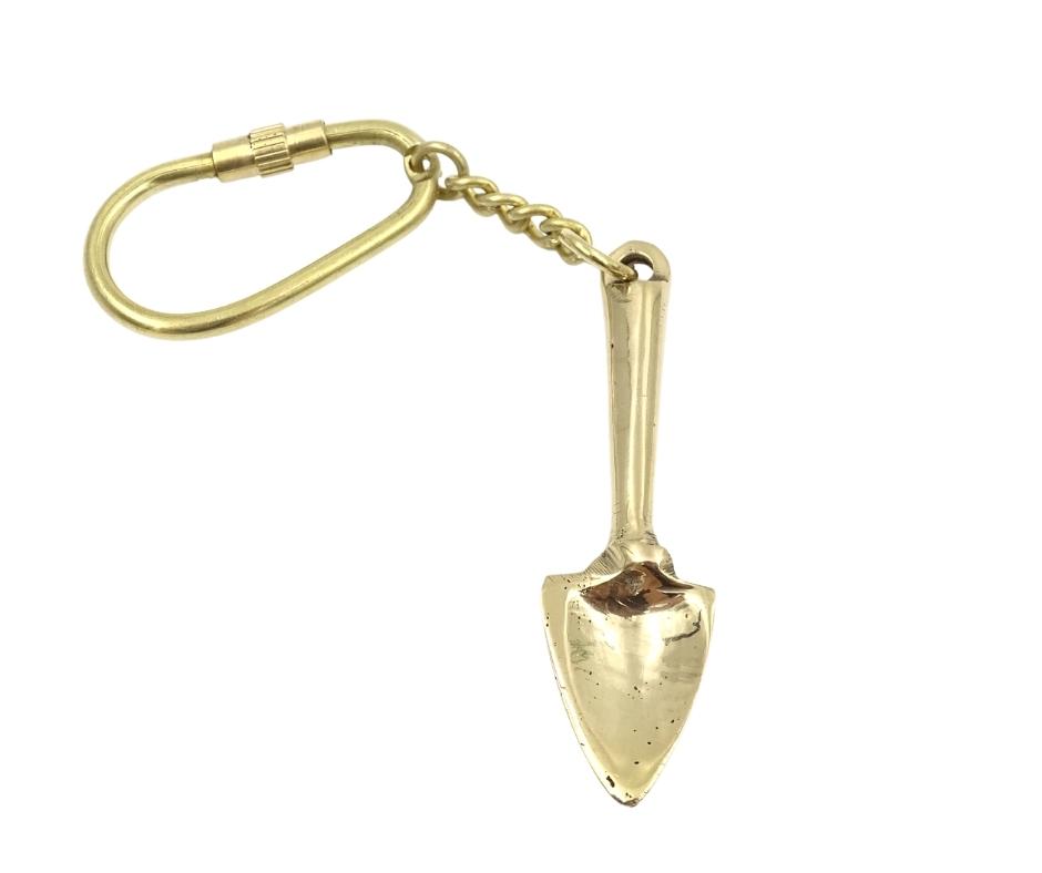 Brass Spade Keychain Gift for a Gardener - KRT28