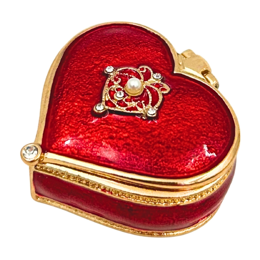 Exclusive Jewelry Trinket Box - Heart with Crystals - B0767-06RD