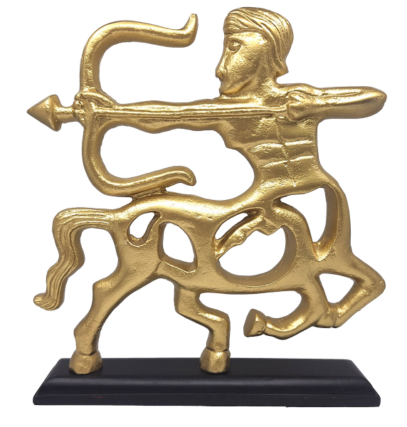 Gold Decorative Figurine - Sagittarius - wooden base - SAG2