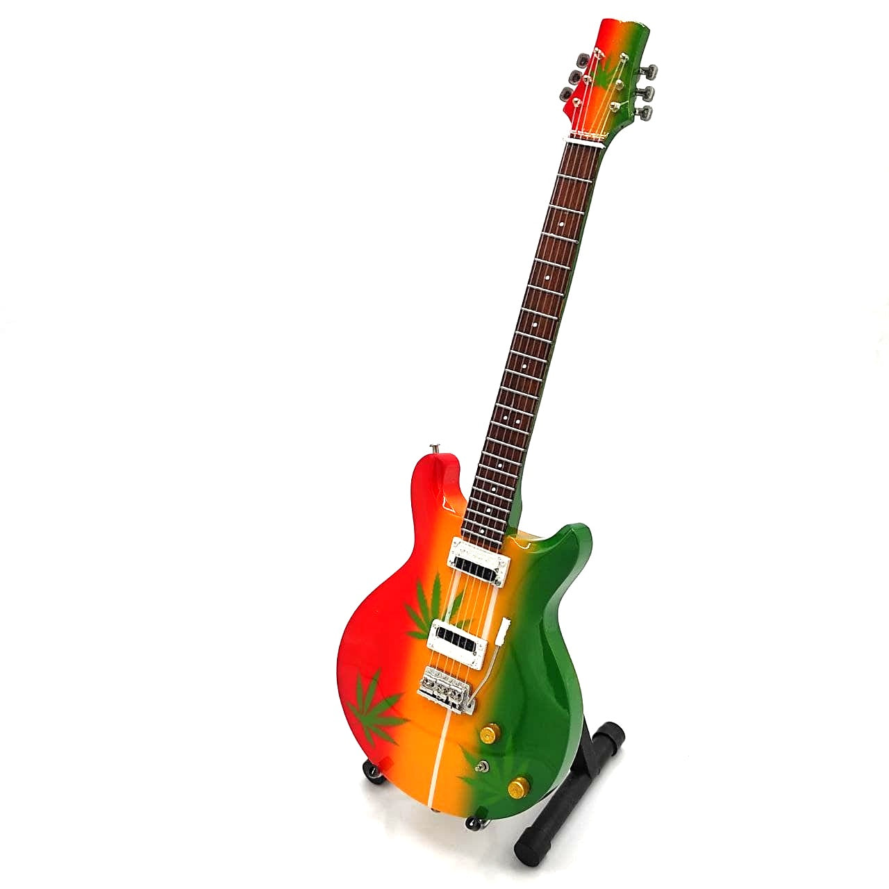 Mini guitar in the style of Bob Marley Tribute Ganja MGT-0468