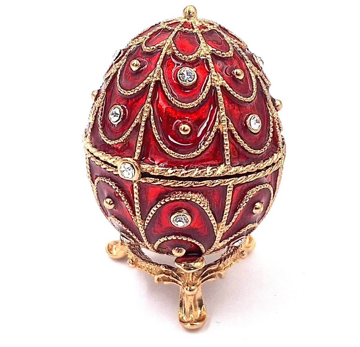 Exclusive Metal Casket with Crystals - Fabergé Egg - B0748-17 RD