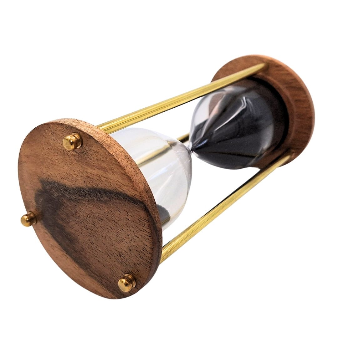Brass and Wooden Hourglass – 5 Minutes – Elegant Retro Decoration – NC3012V