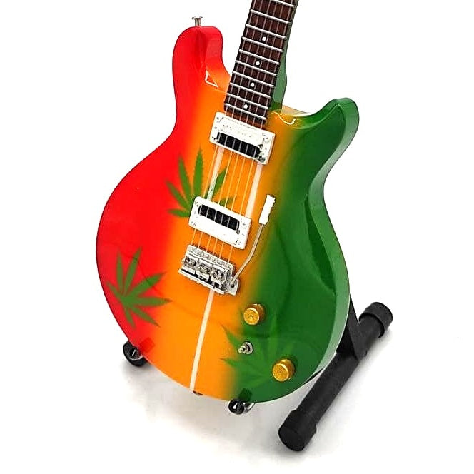 Mini guitar in the style of Bob Marley Tribute Ganja MGT-0468